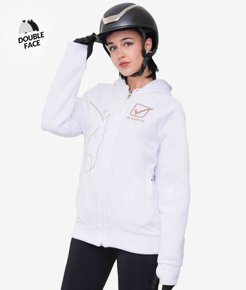 Felpa Scuba DOUBLE FACE Equitazione GRIGIO/BIANCO