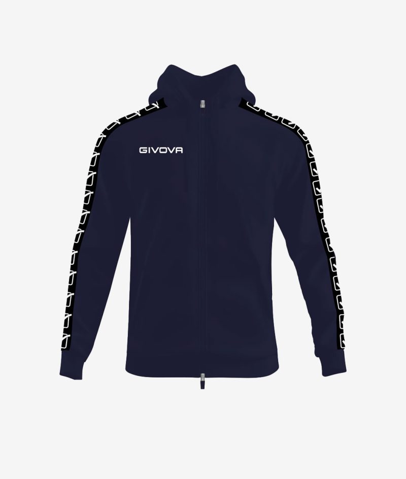 Sweat à Capuche GIVOVA MA024 – Noir – Zip – Unisexe Enfant – Neuf Avec étiquettes