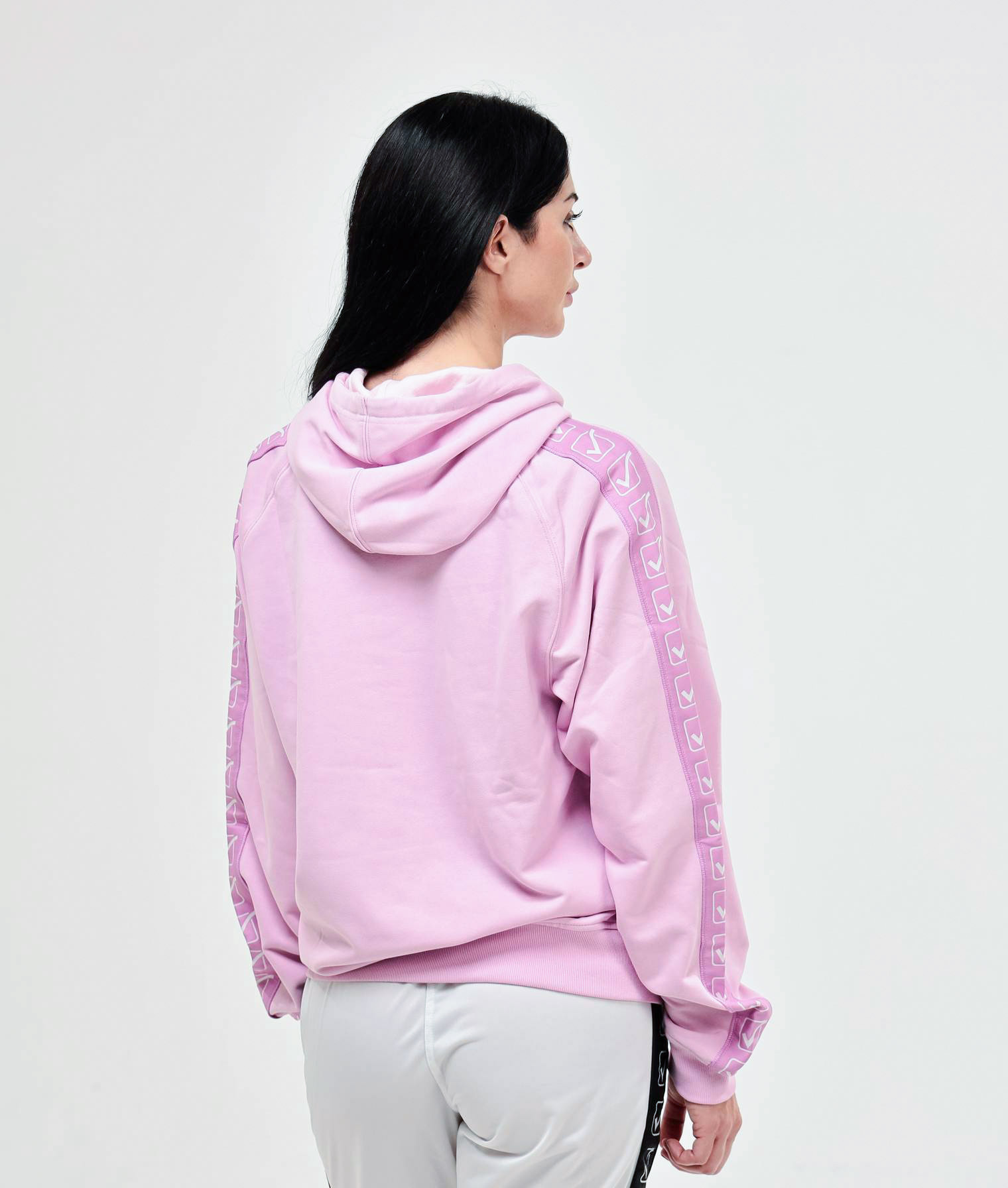 Cipo & Baxx Felpa Cardigan Donna Con Cappuccio, Motivo Batik Colorato, Rosa, Taglia S