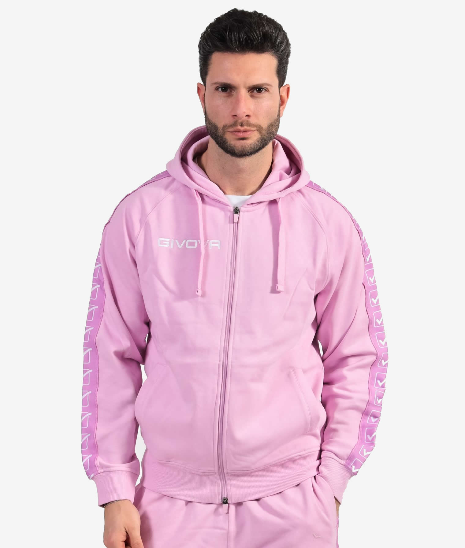 FELPA FULL ZIP PINK BAND PASTELLO UNISEX